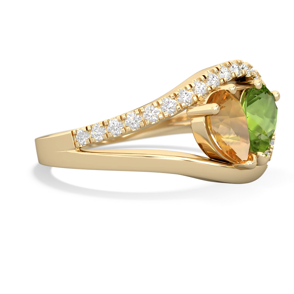 Citrine Nestled Heart Keepsake 14K Yellow Gold ring R5650