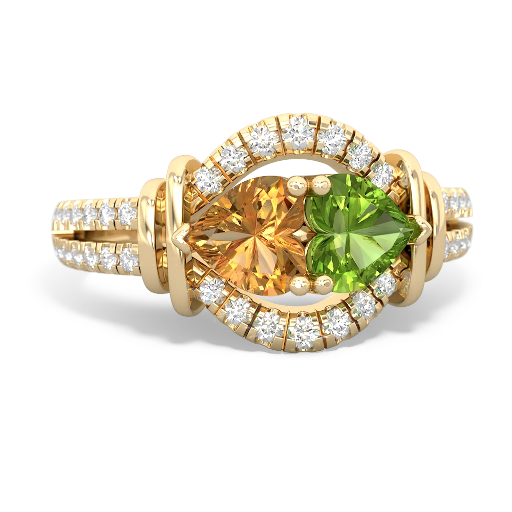 Citrine Art-Deco Keepsake 14K Yellow Gold ring R5630