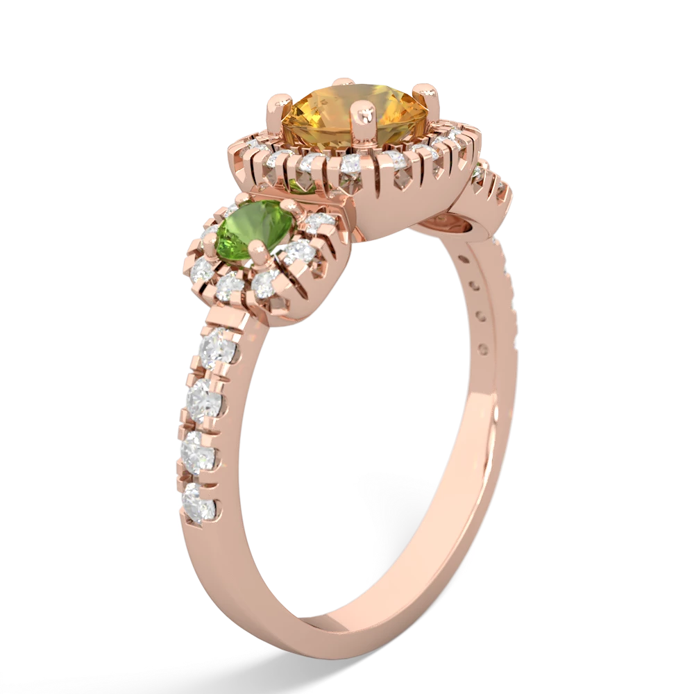 Citrine Regal Halo 14K Rose Gold ring R5350