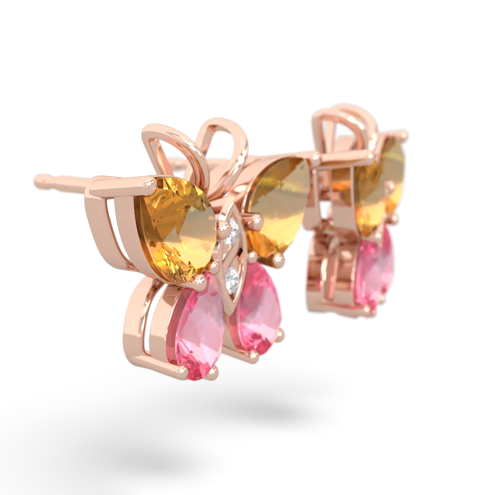 Citrine Butterfly 14K Rose Gold earrings E2215