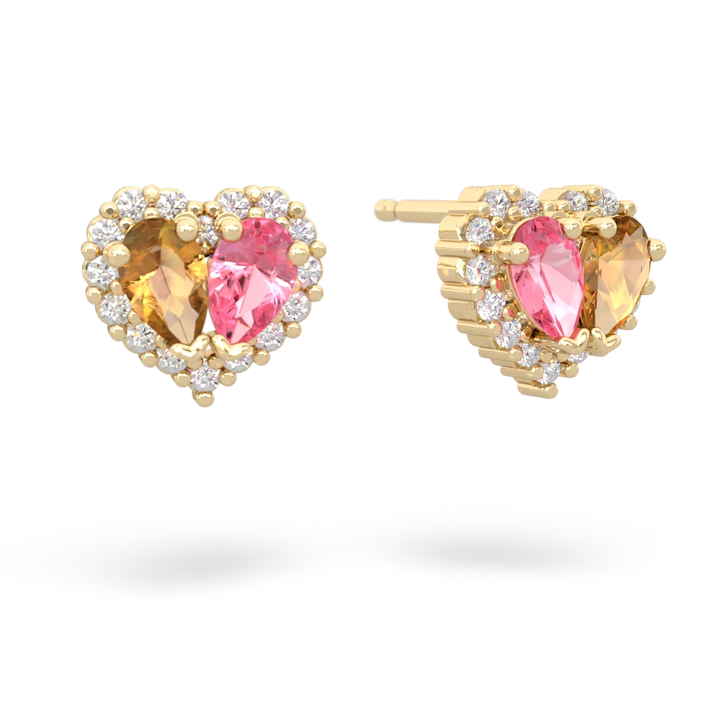 Citrine Halo 14K Yellow Gold earrings E7008