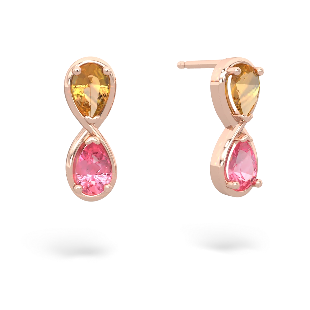 Citrine Infinity 14K Rose Gold earrings E5050