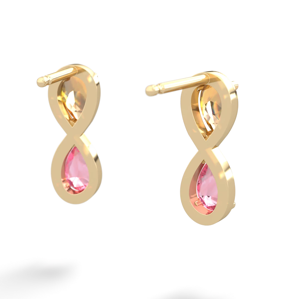 Citrine Infinity 14K Yellow Gold earrings E5050