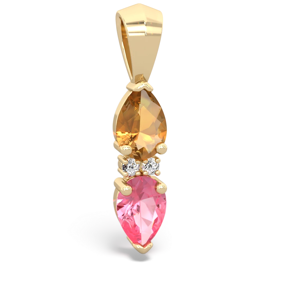 Citrine Bowtie Drop 14K Yellow Gold pendant P0865