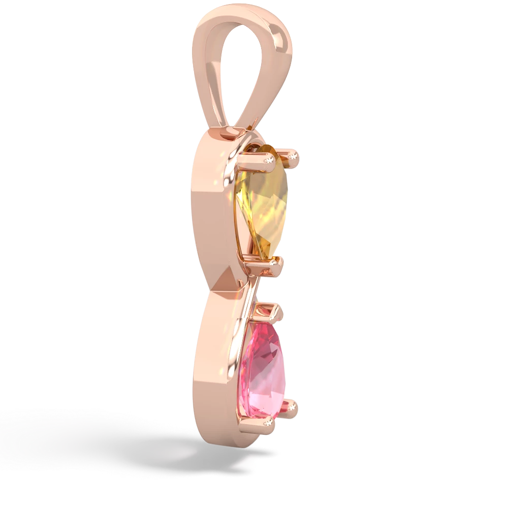 Citrine Infinity 14K Rose Gold pendant P5050