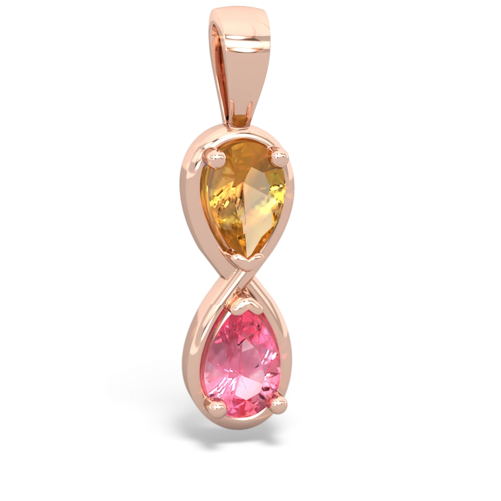 Citrine Infinity 14K Rose Gold pendant P5050