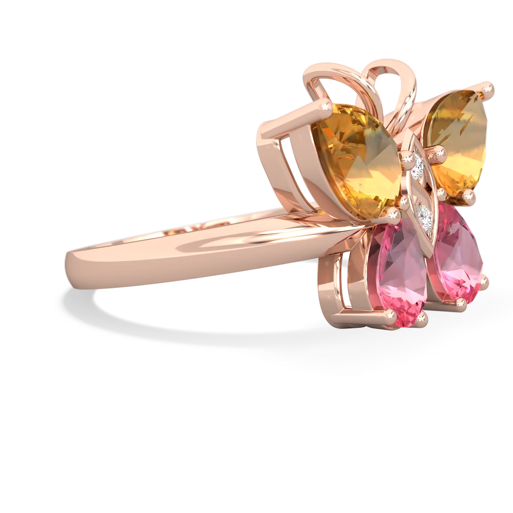 Citrine Butterfly 14K Rose Gold ring R2215