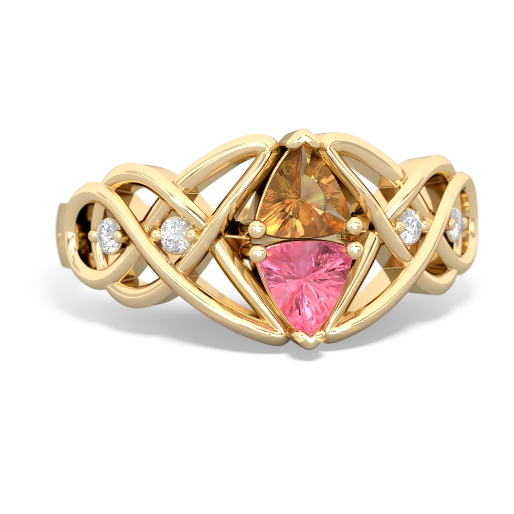 Citrine Keepsake Celtic Knot 14K Yellow Gold ring R5300