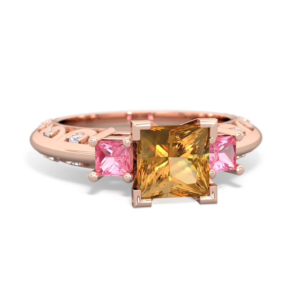 Citrine Eternal Embrace Engagement 14K Rose Gold ring C2001