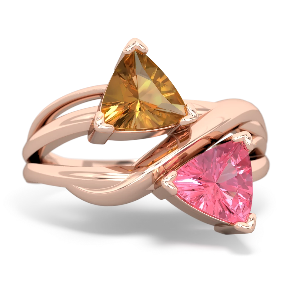 Citrine Split Band Swirl 14K Rose Gold ring R2341