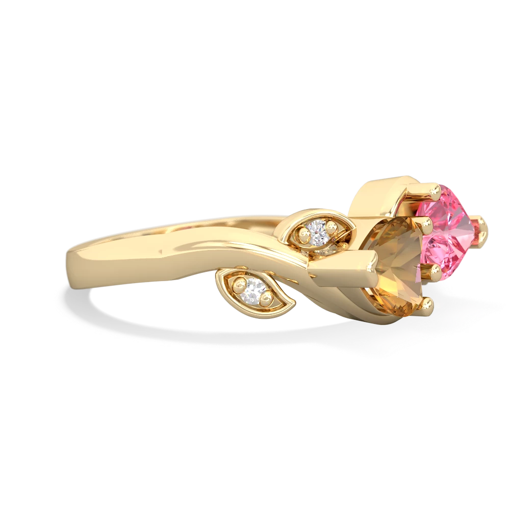 Citrine Floral Elegance 14K Yellow Gold ring R5790