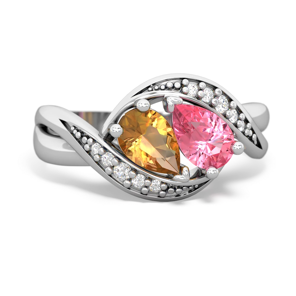 Citrine Summer Winds 14K White Gold ring R5342