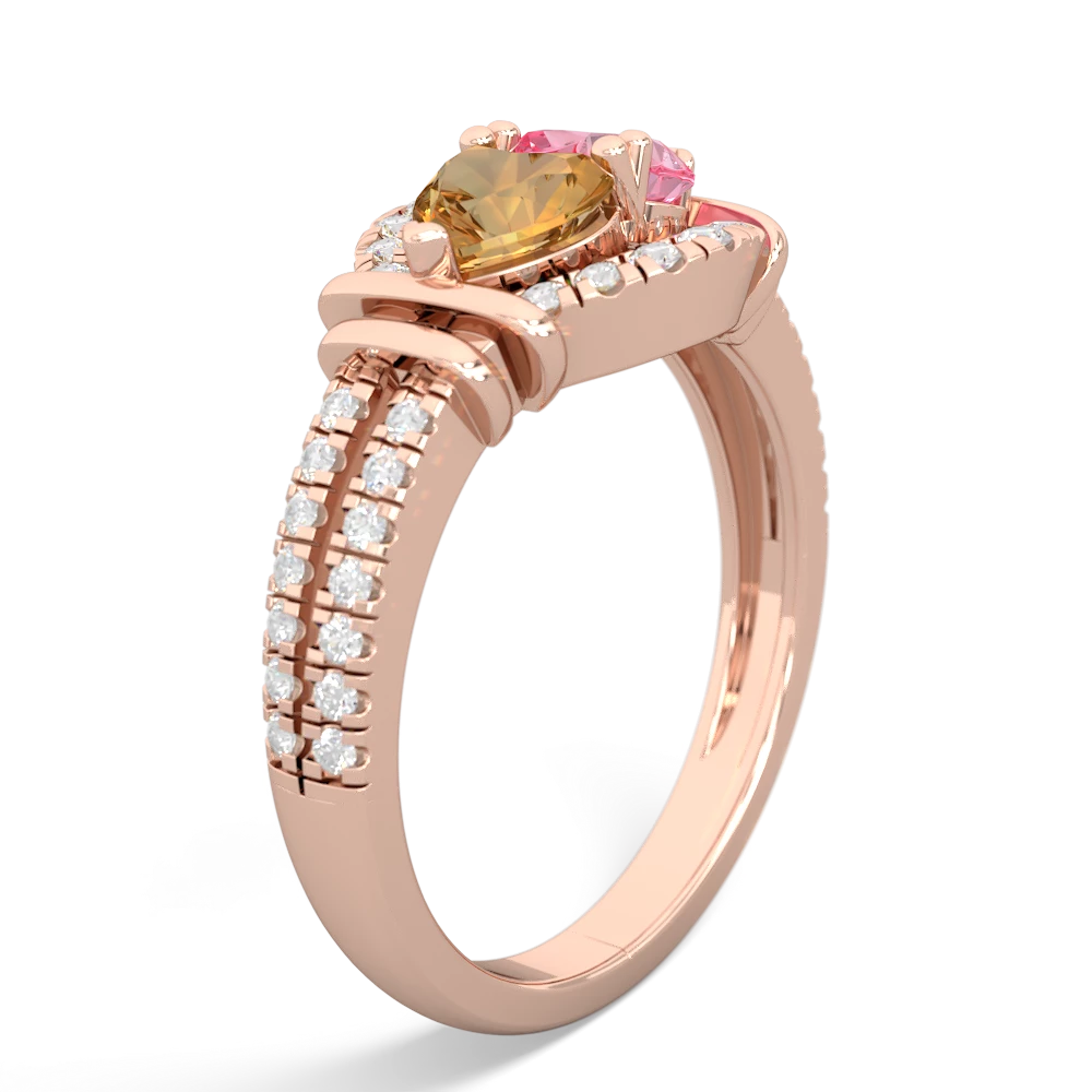 Citrine Art-Deco Keepsake 14K Rose Gold ring R5630