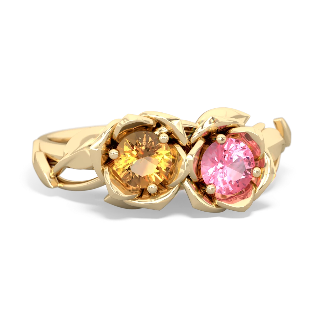 Citrine Rose Garden 14K Yellow Gold ring R5510