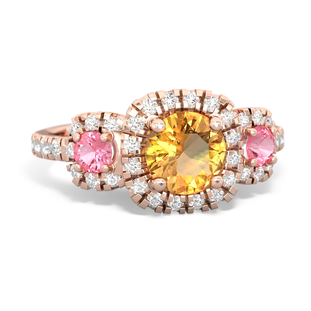 Citrine Regal Halo 14K Rose Gold ring R5350