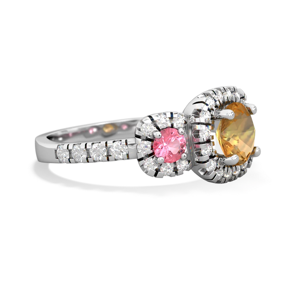 Citrine Regal Halo 14K White Gold ring R5350