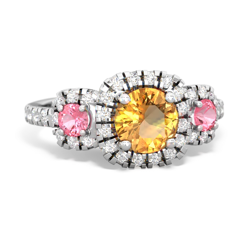 Citrine Regal Halo 14K White Gold ring R5350