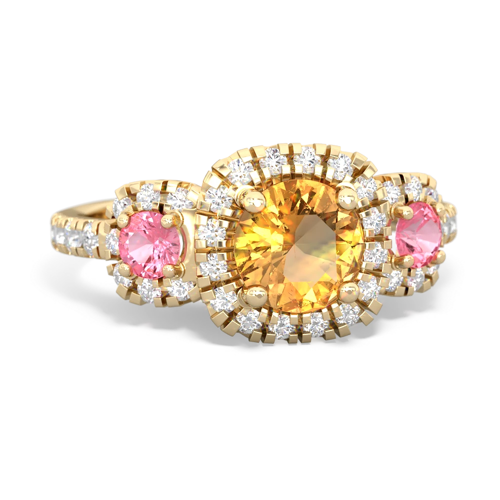 Citrine Regal Halo 14K Yellow Gold ring R5350