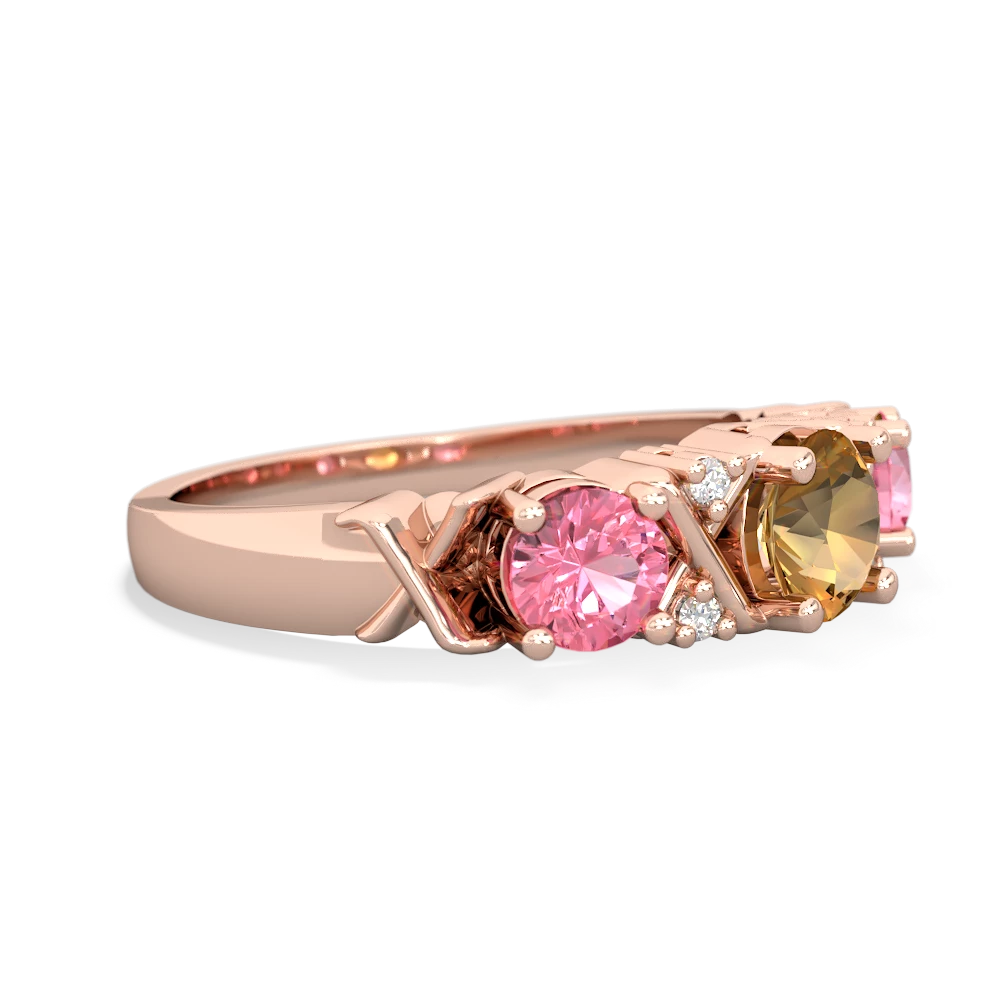 Citrine Hugs And Kisses 14K Rose Gold ring R5016