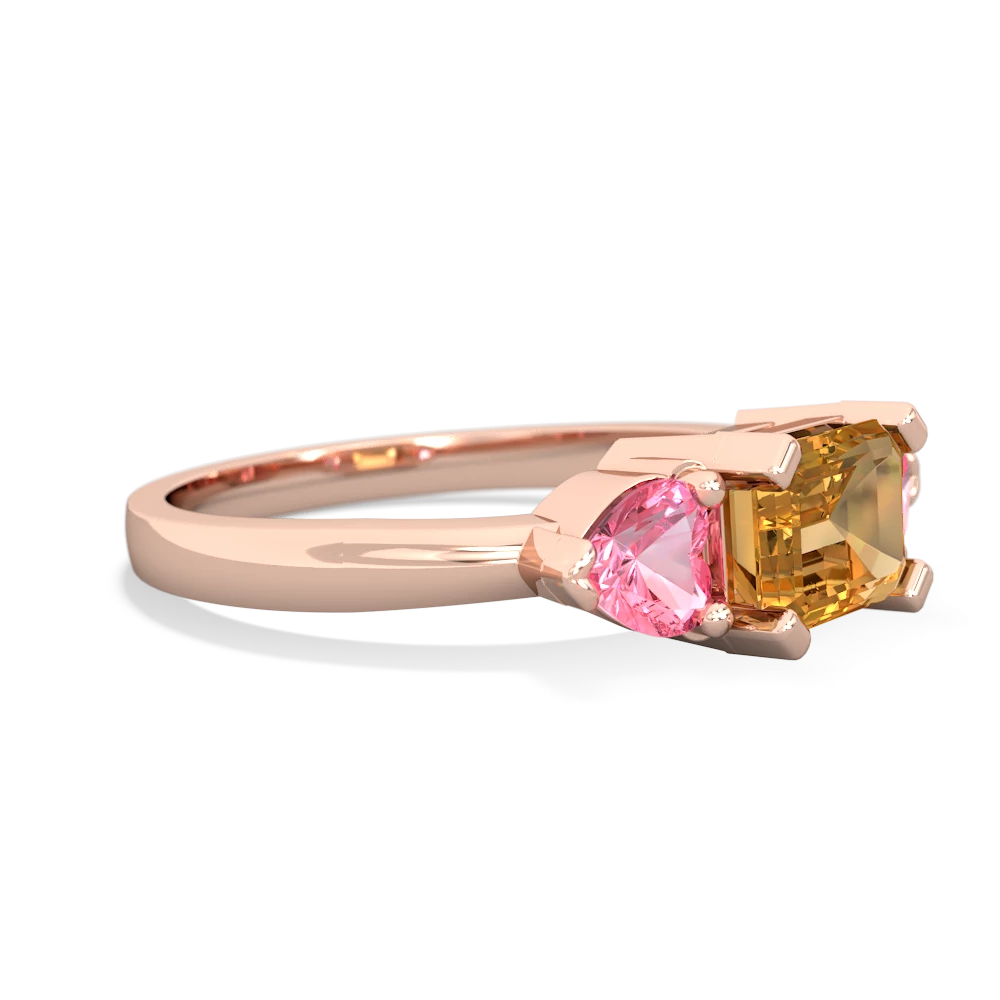 Citrine Three Stone 14K Rose Gold ring R5235