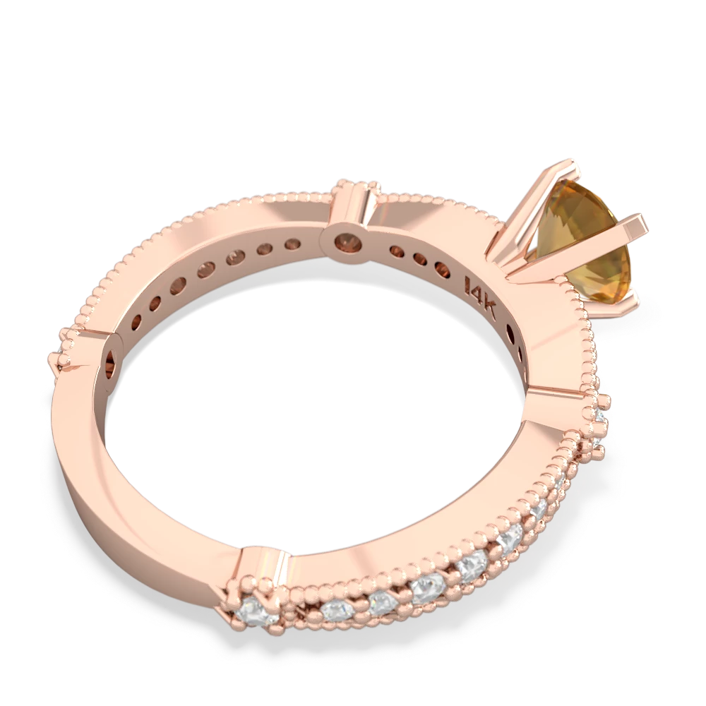 Citrine Sparkling Tiara 6Mm Round 14K Rose Gold ring R26296RD
