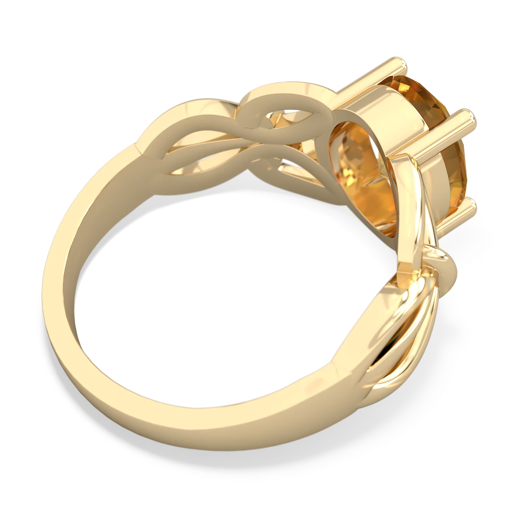 Citrine Celtic Knot 14K Yellow Gold ring R2377 - front view