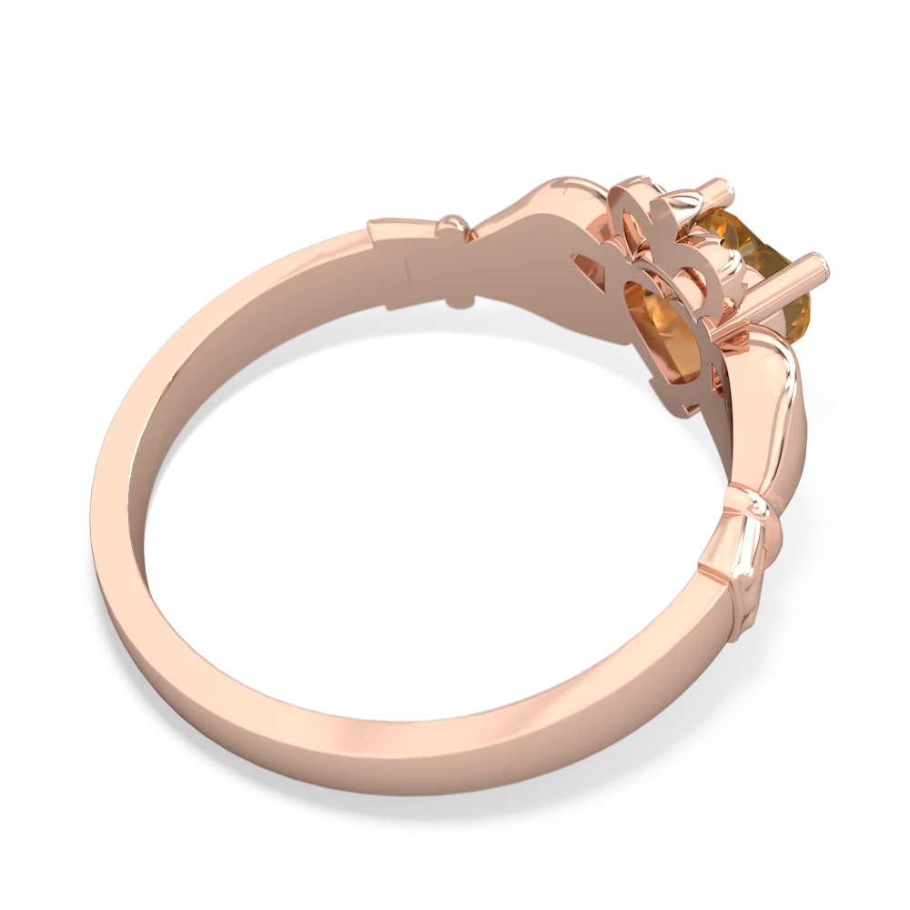 Citrine Claddagh 14K Rose Gold ring R2370