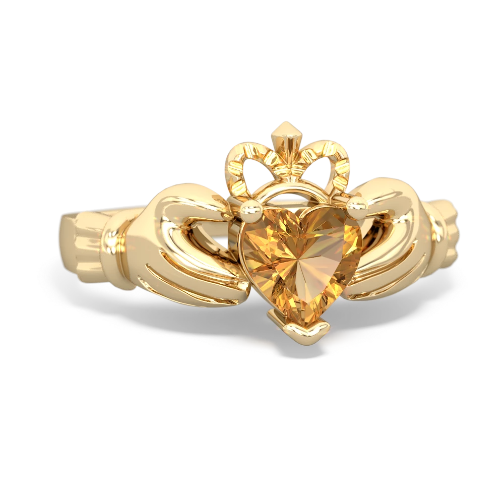 Citrine Claddagh 14K Yellow Gold ring R2370