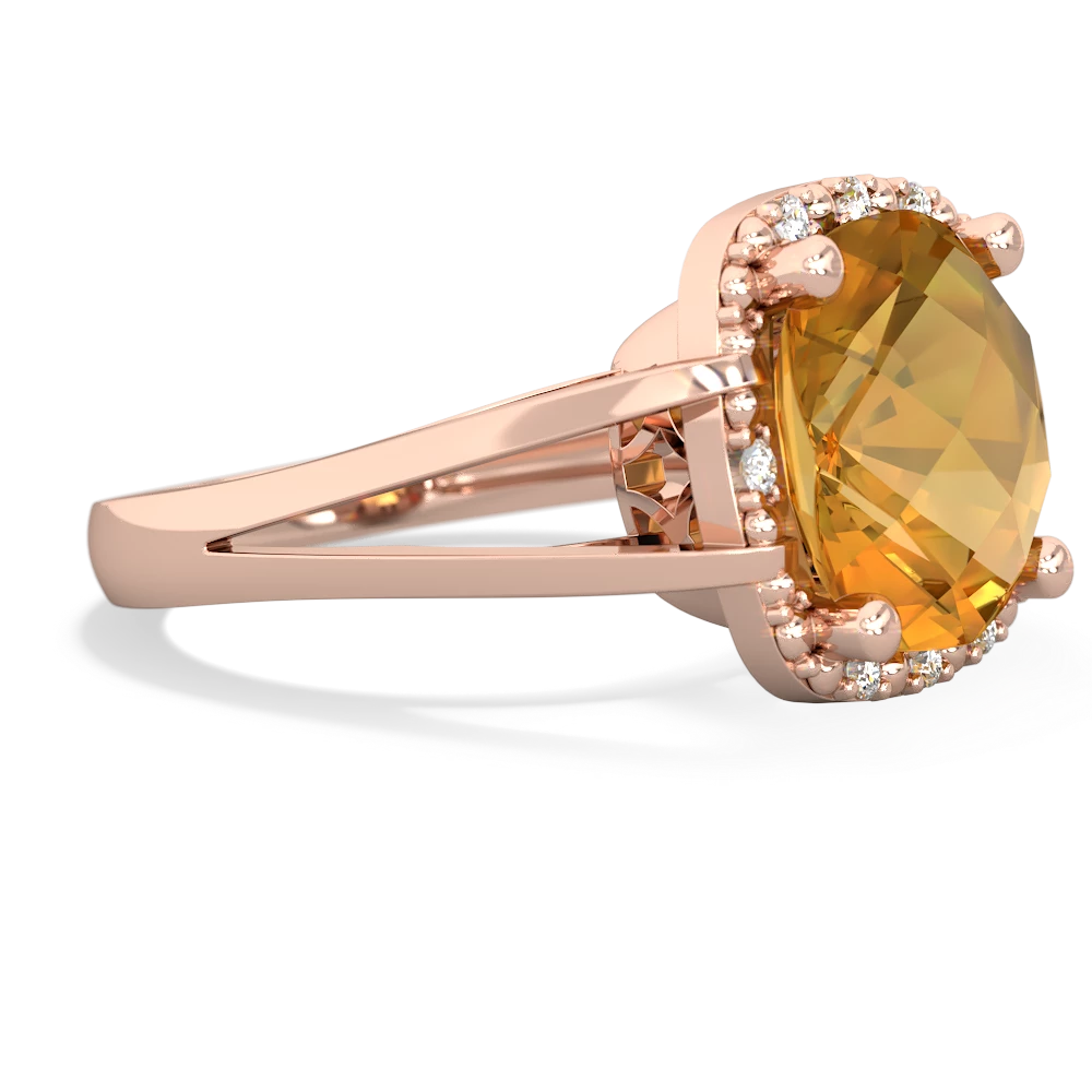 Citrine Art Deco Cocktail 14K Rose Gold ring R2498