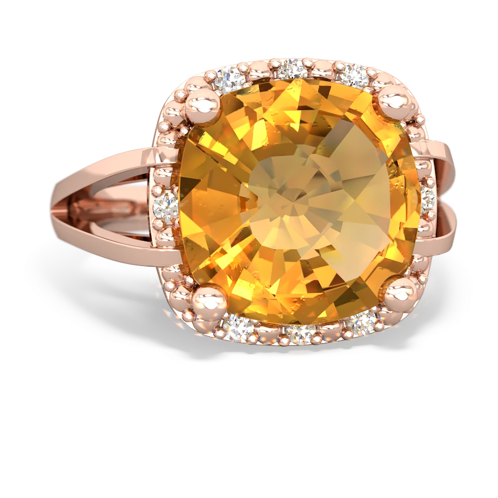 Citrine Art Deco Cocktail 14K Rose Gold ring R2498