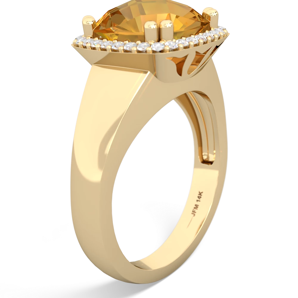 Citrine Halo Cocktail 14K Yellow Gold ring R2544