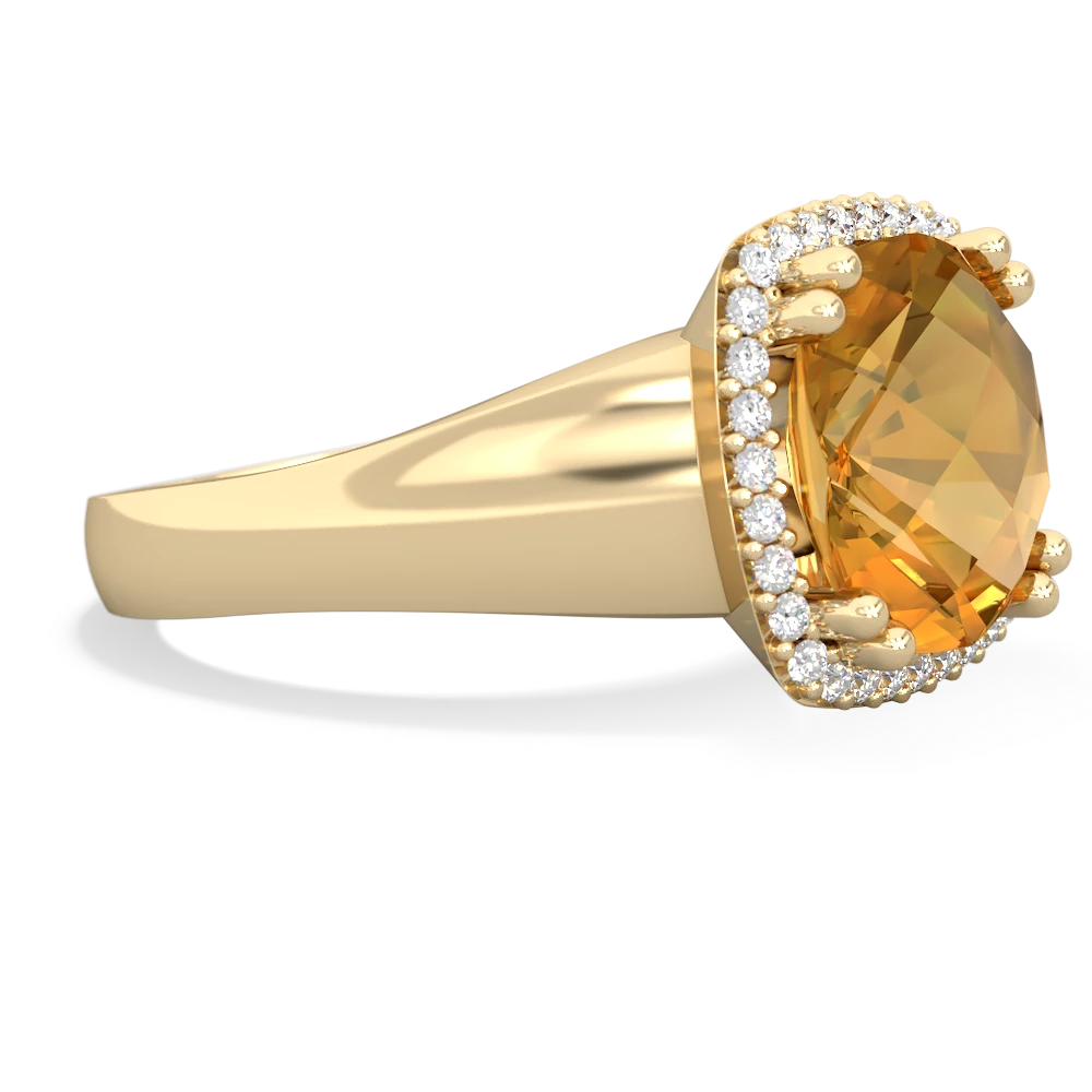 Citrine Halo Cocktail 14K Yellow Gold ring R2544