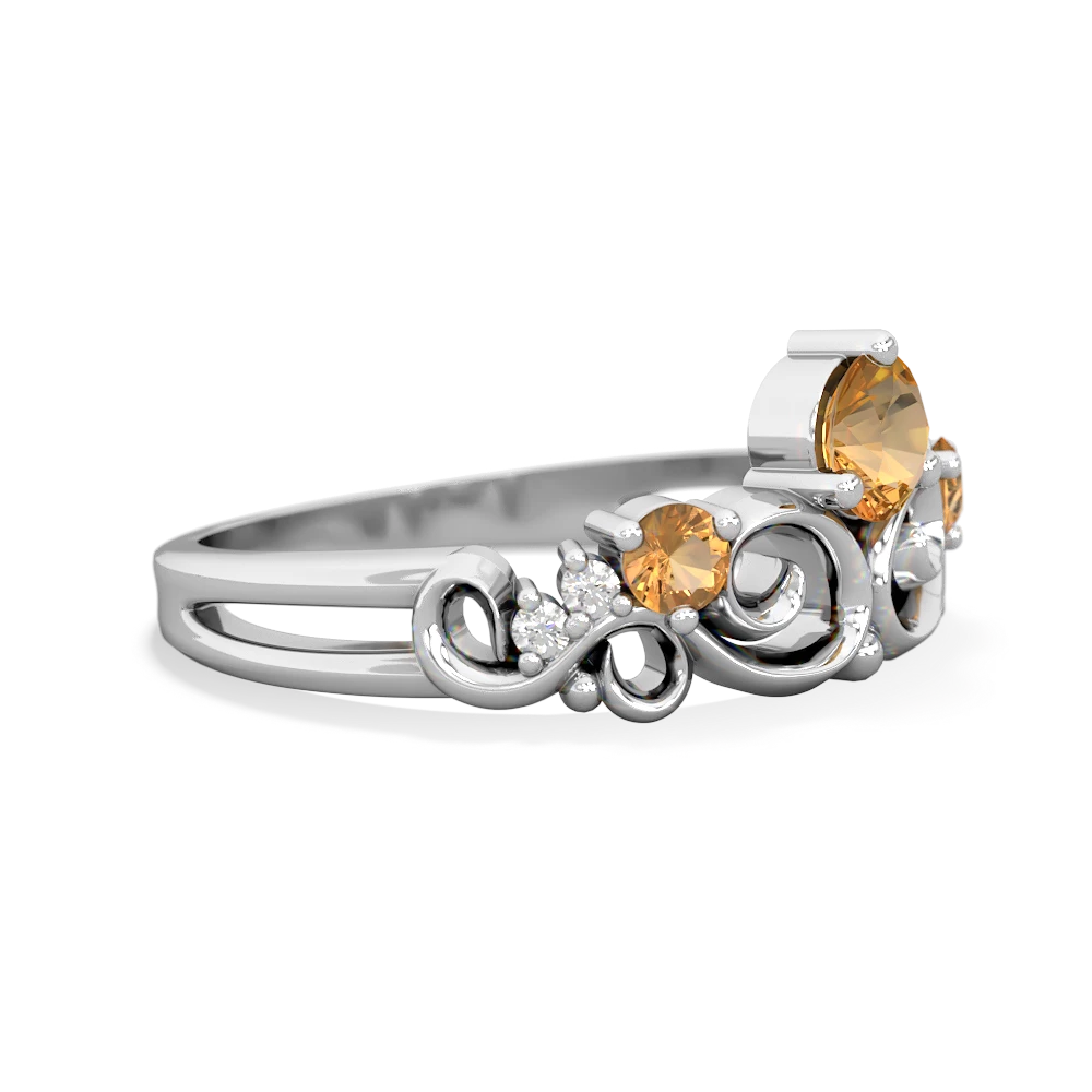 Citrine Crown Keepsake 14K White Gold ring R5740