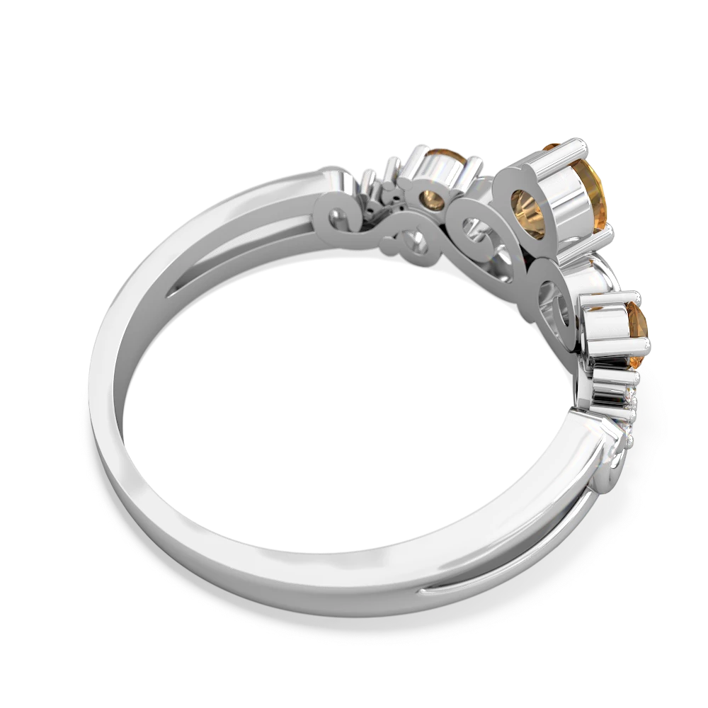 Citrine Crown Keepsake 14K White Gold ring R5740
