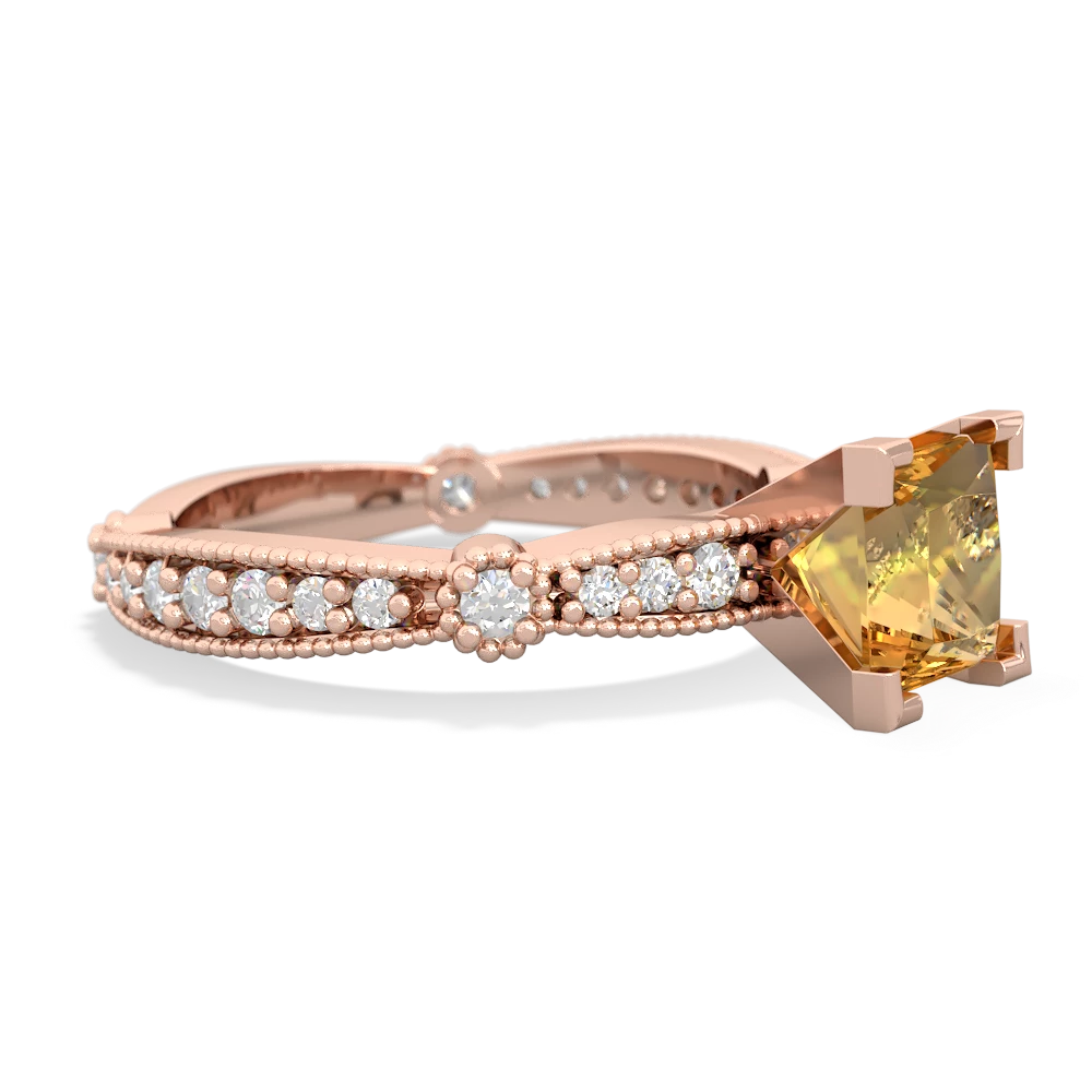 Citrine Sparkling Tiara 6Mm Princess 14K Rose Gold ring R26296SQ