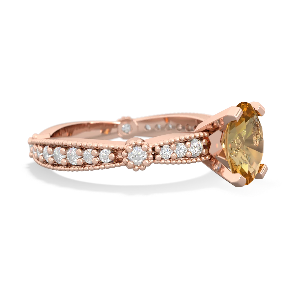 Citrine Sparkling Tiara 8X6 Oval 14K Rose Gold ring R26298VL