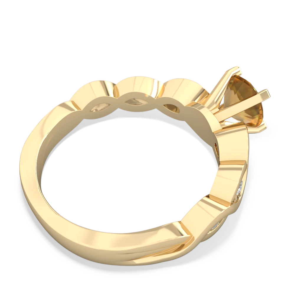 Citrine Infinity Engagement 14K Yellow Gold ring R26316RD - front view