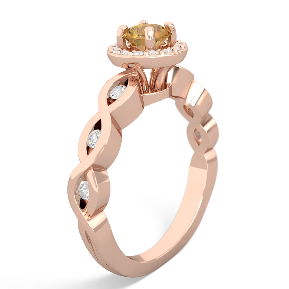 Citrine Infinity Halo Engagement 14K Rose Gold ring R26315RH