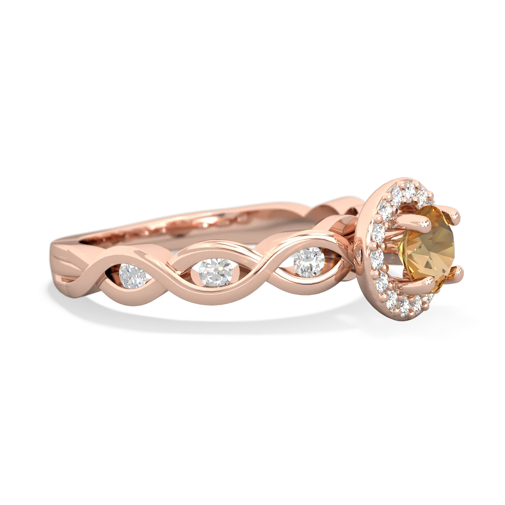 Citrine Infinity Halo Engagement 14K Rose Gold ring R26315RH