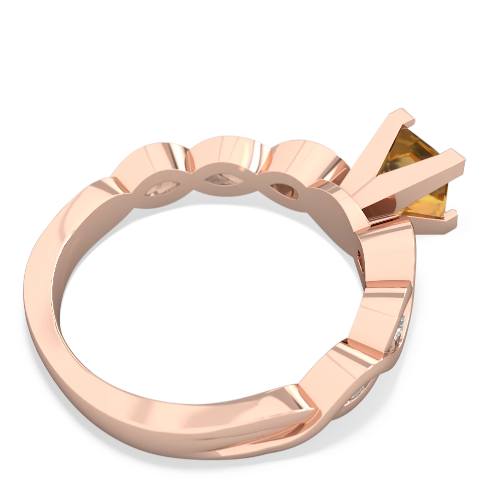 Citrine Infinity 5Mm Square Engagement 14K Rose Gold ring R26315SQ