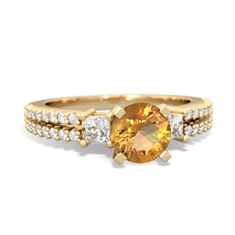 Citrine Engagement 14K Yellow Gold ring R26436RD