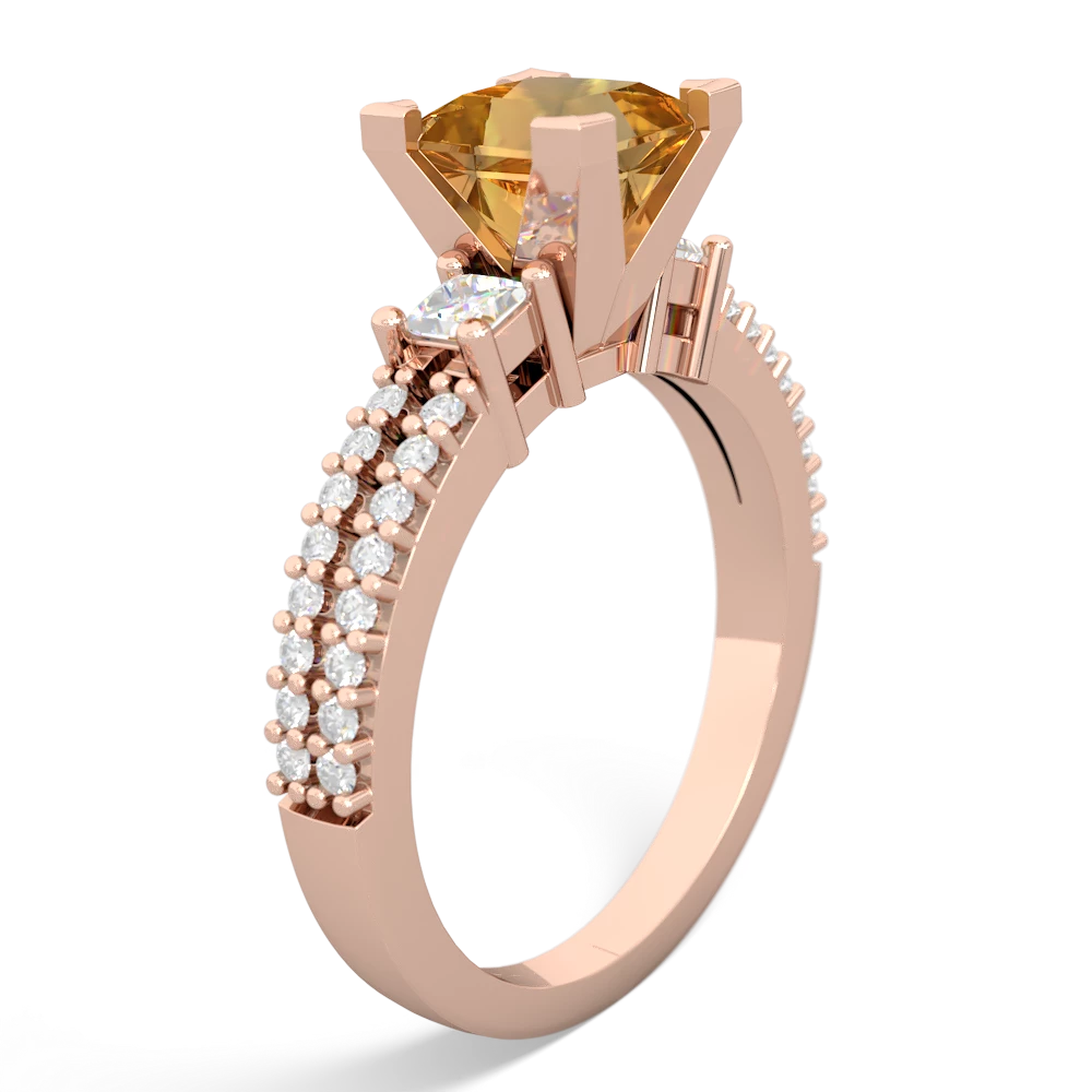 Citrine Classic 6Mm Princess Engagement 14K Rose Gold ring R26436SQ