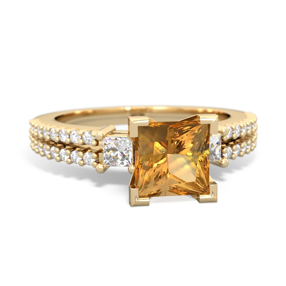 Citrine Classic 6Mm Princess Engagement 14K Yellow Gold ring R26436SQ