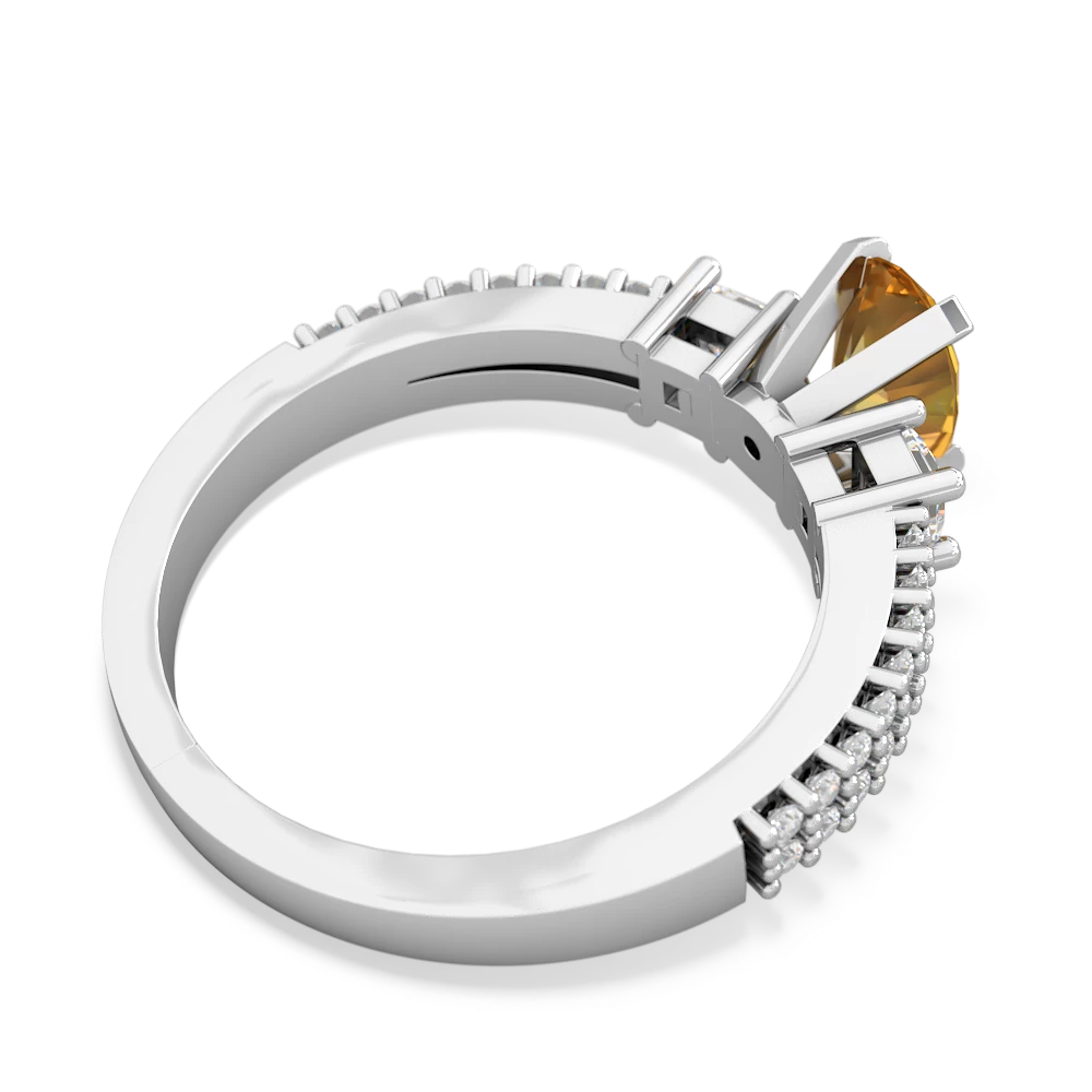 Citrine Classic 7X5mm Oval Engagement 14K White Gold ring R26437VL