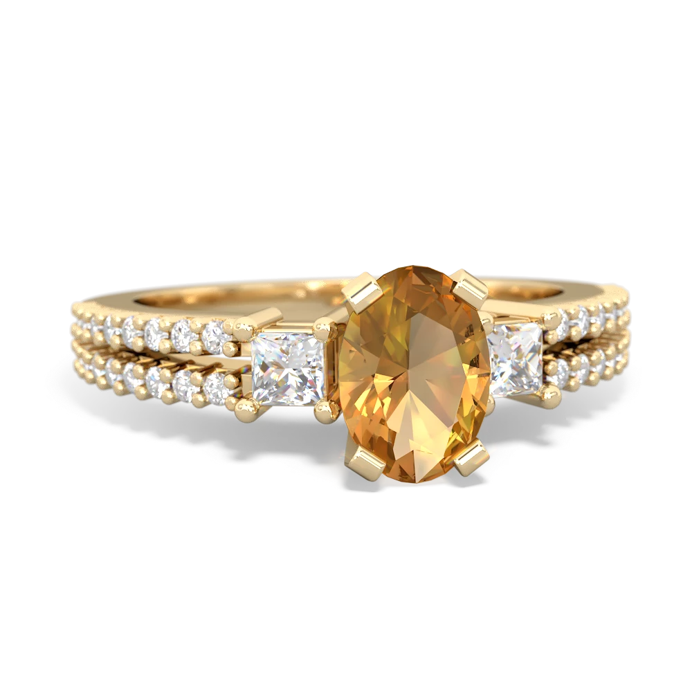 Citrine Classic 7X5mm Oval Engagement 14K Yellow Gold ring R26437VL