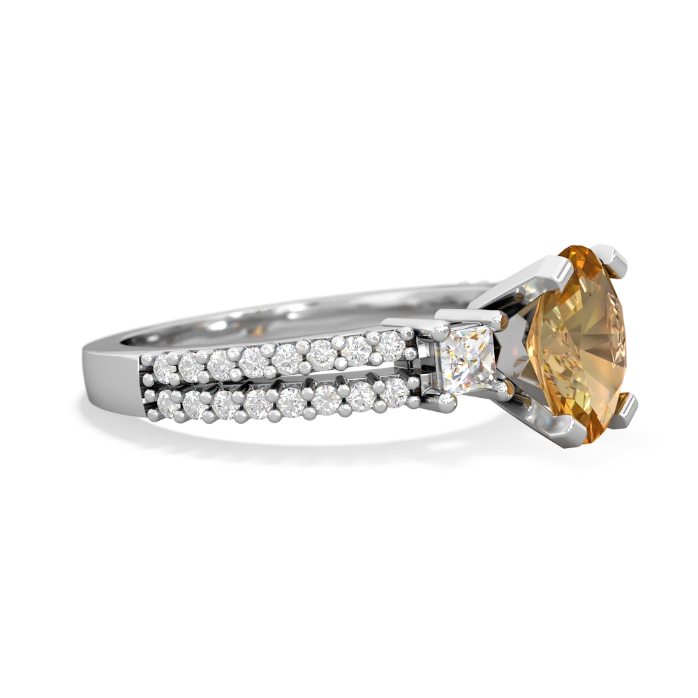 Citrine Classic 8X6mm Oval Engagement 14K White Gold ring R26438VL