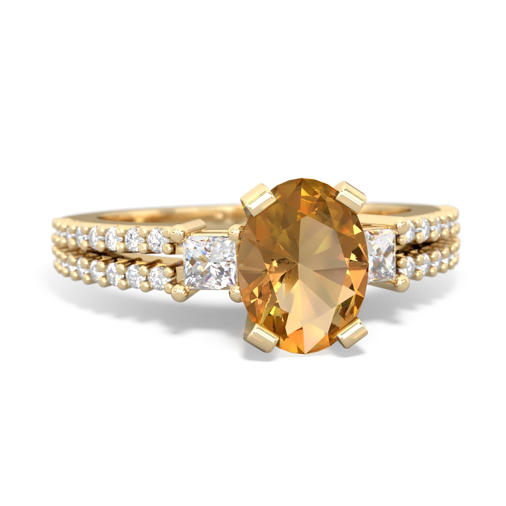 Citrine Classic 8X6mm Oval Engagement 14K Yellow Gold ring R26438VL