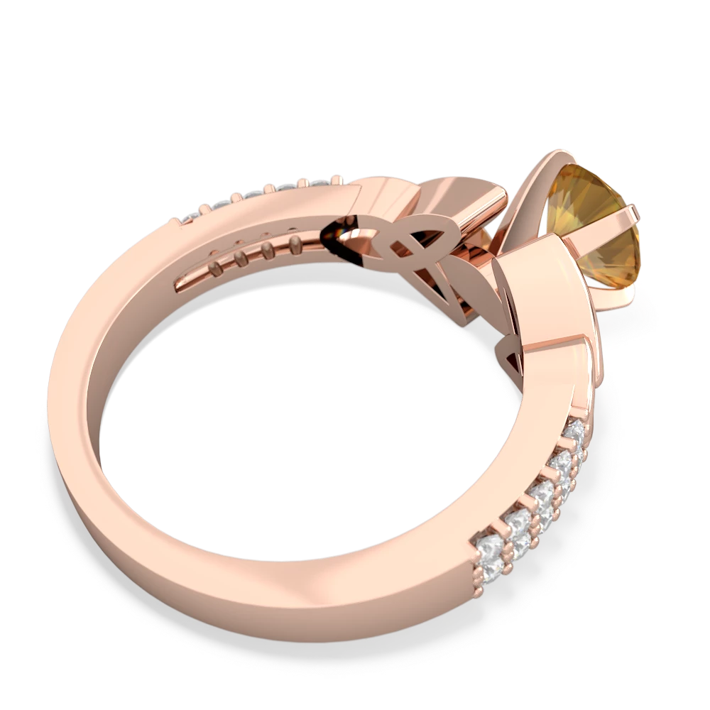 Citrine Celtic Knot Engagement 14K Rose Gold ring R26446RD - front view