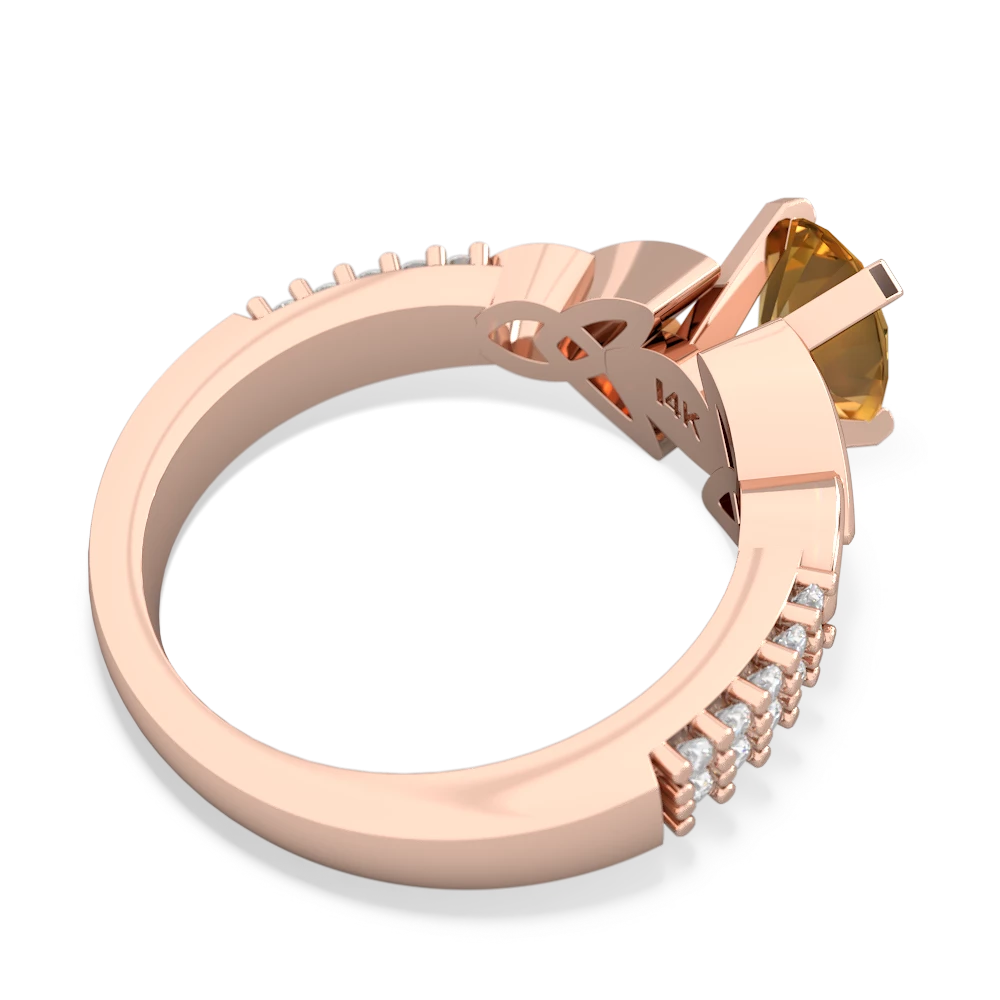 Citrine Celtic Knot 8X6 Oval Engagement 14K Rose Gold ring R26448VL