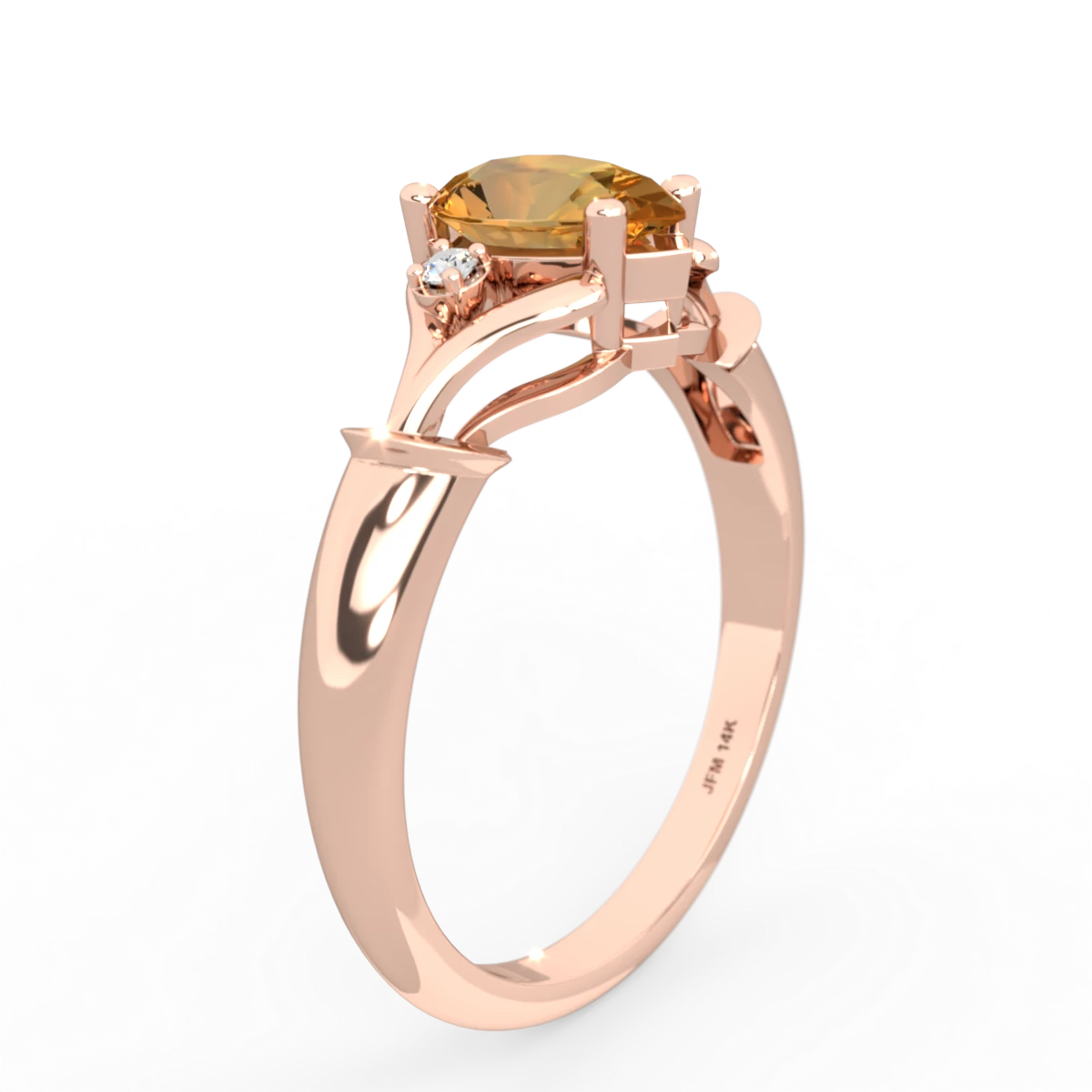 Citrine Precious Pear 14K Rose Gold ring R0826